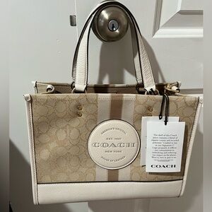 Coach Dempsey Carryall In Signature Jacquard With Stripe And Coach Patch